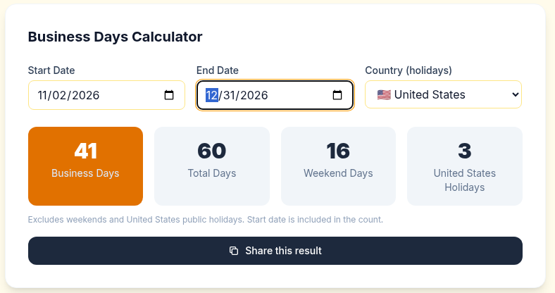 New Year Countdown Calendar: Dates and Timeline
